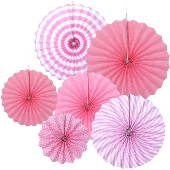 Pink Tissue Paper Fans Decorations Kit Wedding Bridal Shower Etsy
