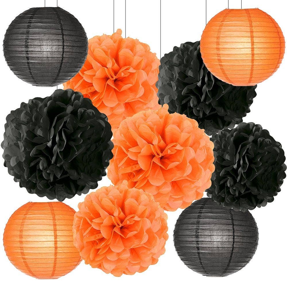 10PCS Halloween Party Decorations Kit Orange And Black Mixed Etsy