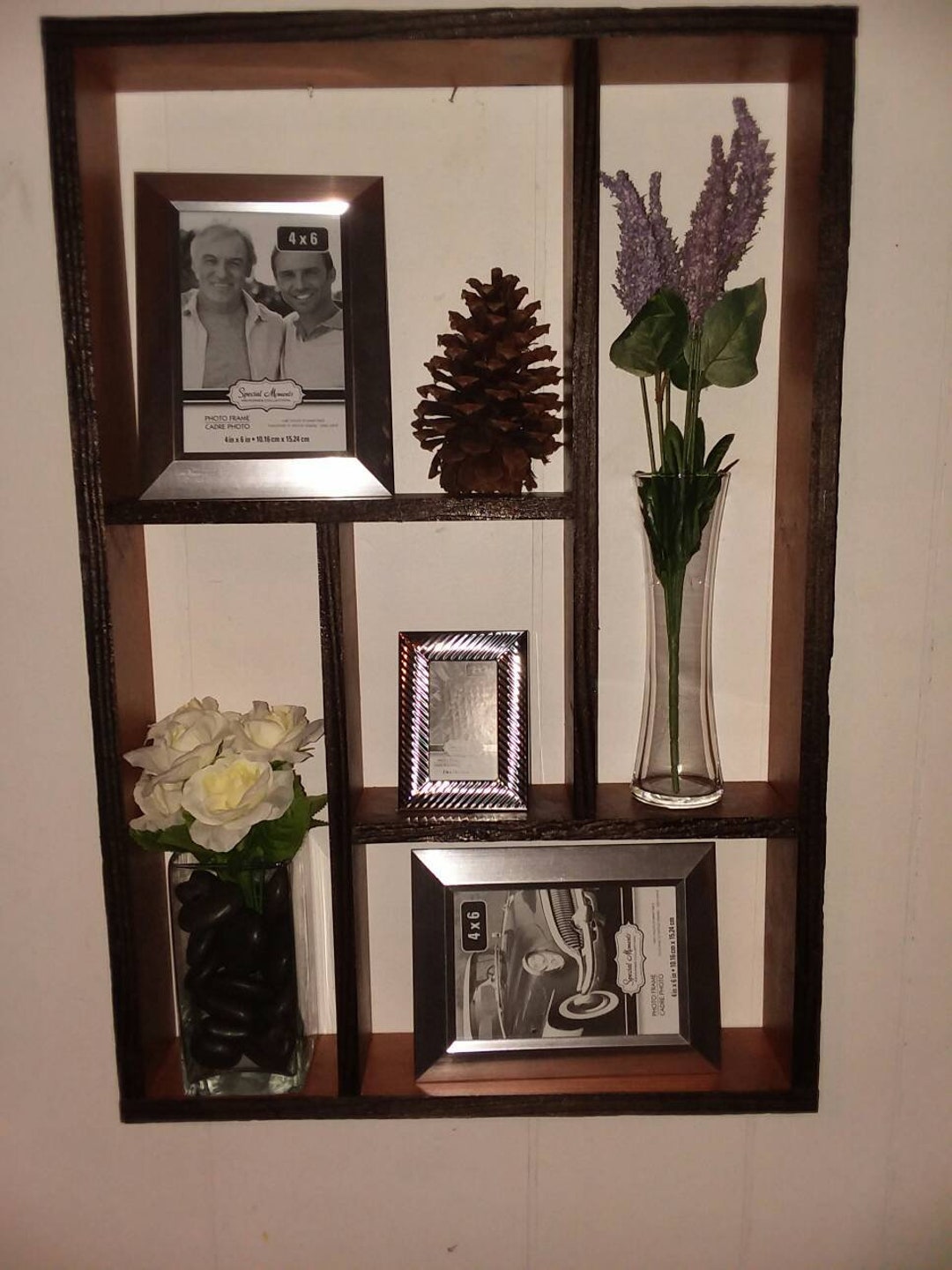 Rustic Reclaimed Redwood Shelves. Curio Shelf Picture Frame Etsy