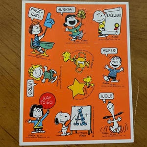 60's ヴィンテージ　長方形　ステッカー　スヌーピー　1965年 ヴィンテージ ピーナッツ スヌーピー ステッカーシート - Etsy 日本