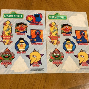 SET of 2 Vintage Sesame Street Sticker Sheets