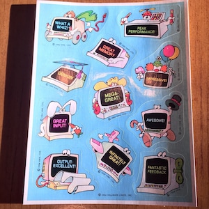 Vintage 80s Computer Reward Motivational Stickers