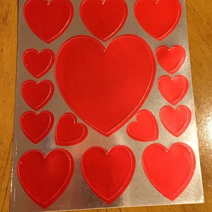 Vintage metallic heart stickers