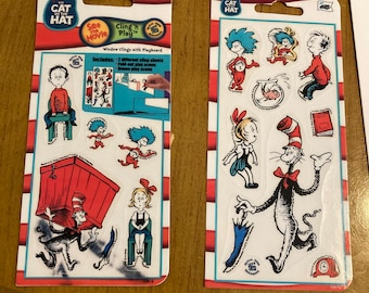 Dr Seuss Cat in the Hat Vintage Sticker Sheets With Scene