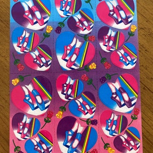 Vintage Lisa Frank Ballet Ballerine Feuille d’autocollants