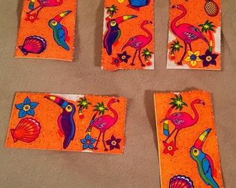 SET of Vintage Lisa Frank Tropical Stickers