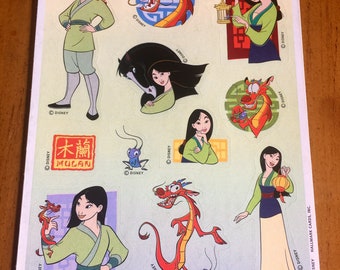 Vintage Disney Mulan-klistermärken