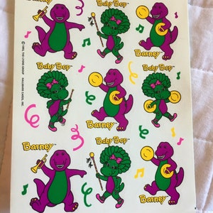 Vintage Barney Baby Bop Stickers