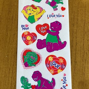 Vintage Barney Valentines Day Stickers