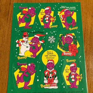 Vintage Christmas 1993 Barney Stickers