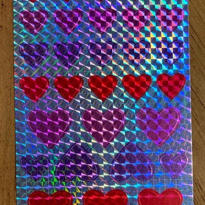 Vintage metallic heart stickers
