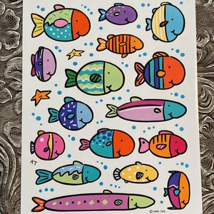 Vintage Fish Sticker Sheet