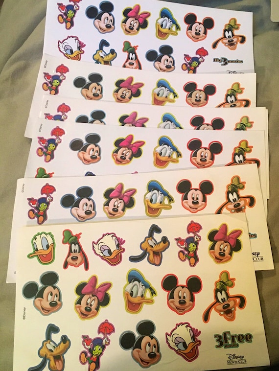 SET of 7 Sheets of Vintage Disney Stickers -  Sweden