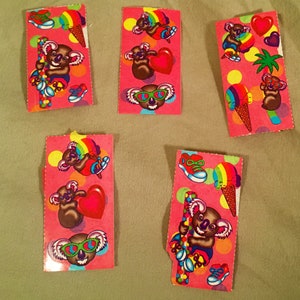 LOT d&#39;autocollants vintage Lisa Frank Koala