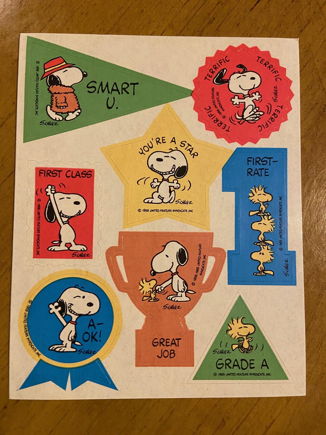 Vintage Peanuts Snoopy & Woodstock Motivational Pen Pal Stickers - Etsy