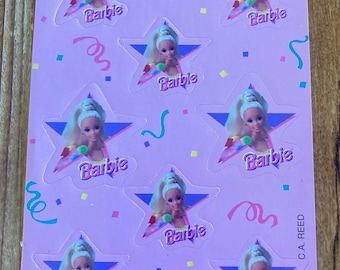 Hoja de pegatinas de BARBIE del año 1992