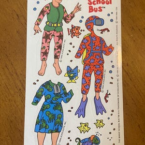 Vintage Ms Frizzle Magic School Bus Sticker Sheet
