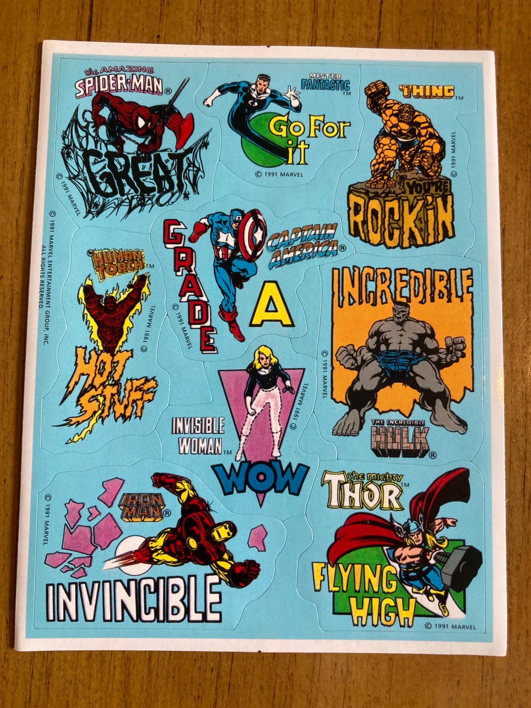 Vintage 90s Marvel Avengers Superhero Sticker Sheet - Etsy