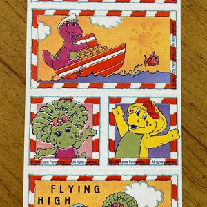 Vintage Barney Sticker Sheet