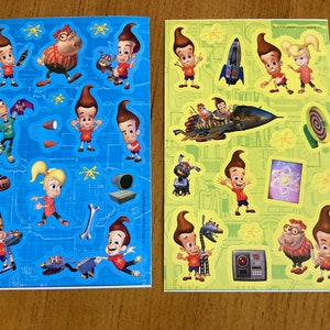 Folhas de adesivos vintage Jimmy Neutron