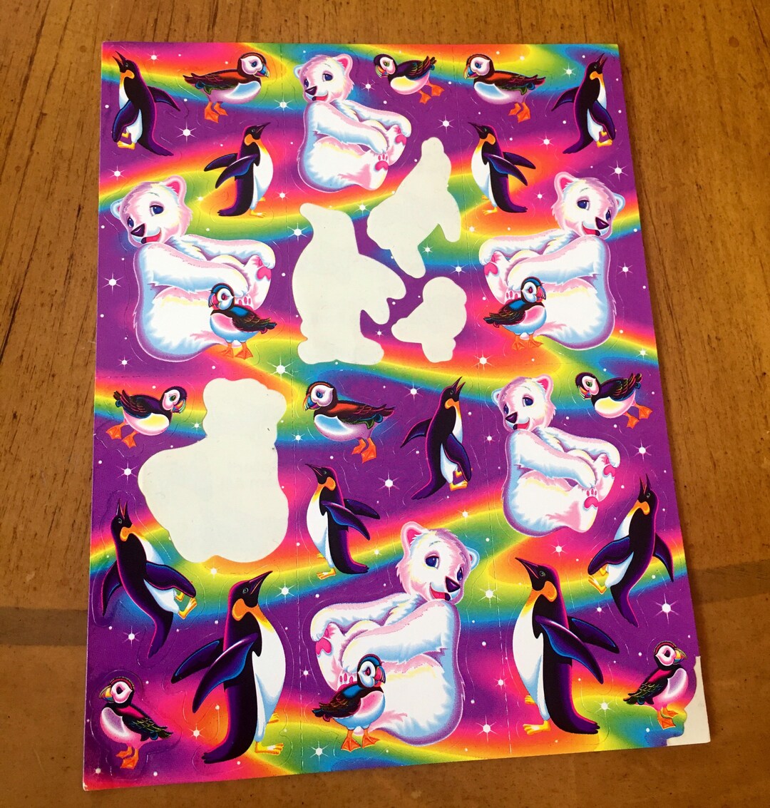 Vintage Lisa Frank Polar Bears and Penguins Sticker Sheet - Etsy