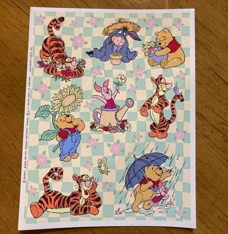 Vintage Winnie the Pooh Stickers Etsy