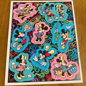 Vintage Disney Mickey Mouse Minnie Mouse Music Band Stickers