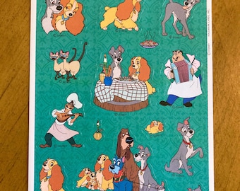 Lady and the Tramp Vintage Stickers