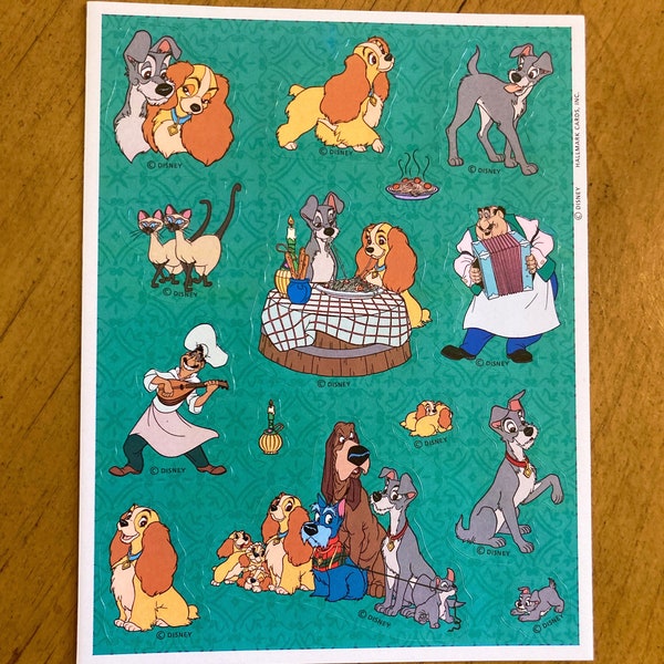 Lady and the Tramp Vintage Stickers