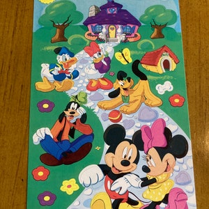 Vintage Disney Mickey Minnie Daisy Goofy Pluto Stickers