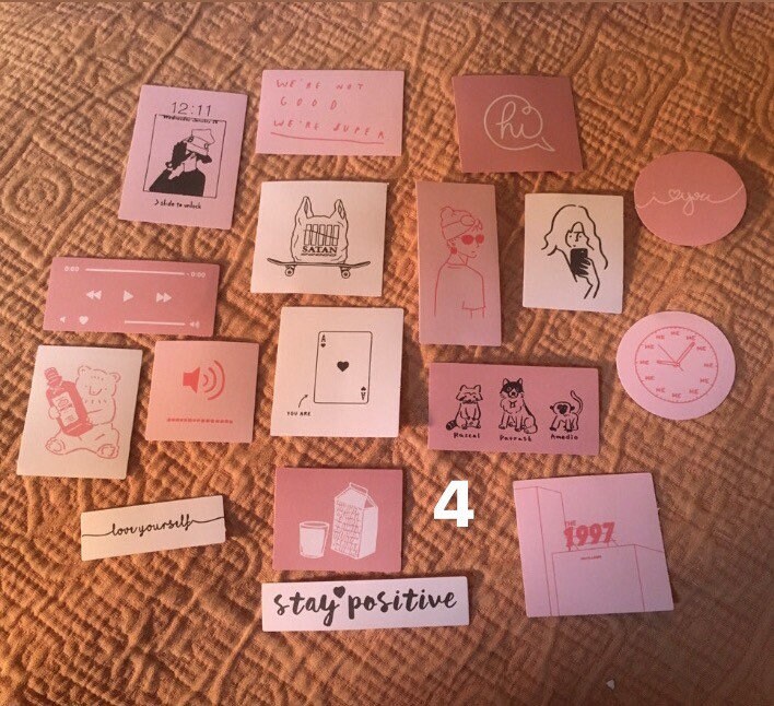set of journal aesthetic stickers etsy