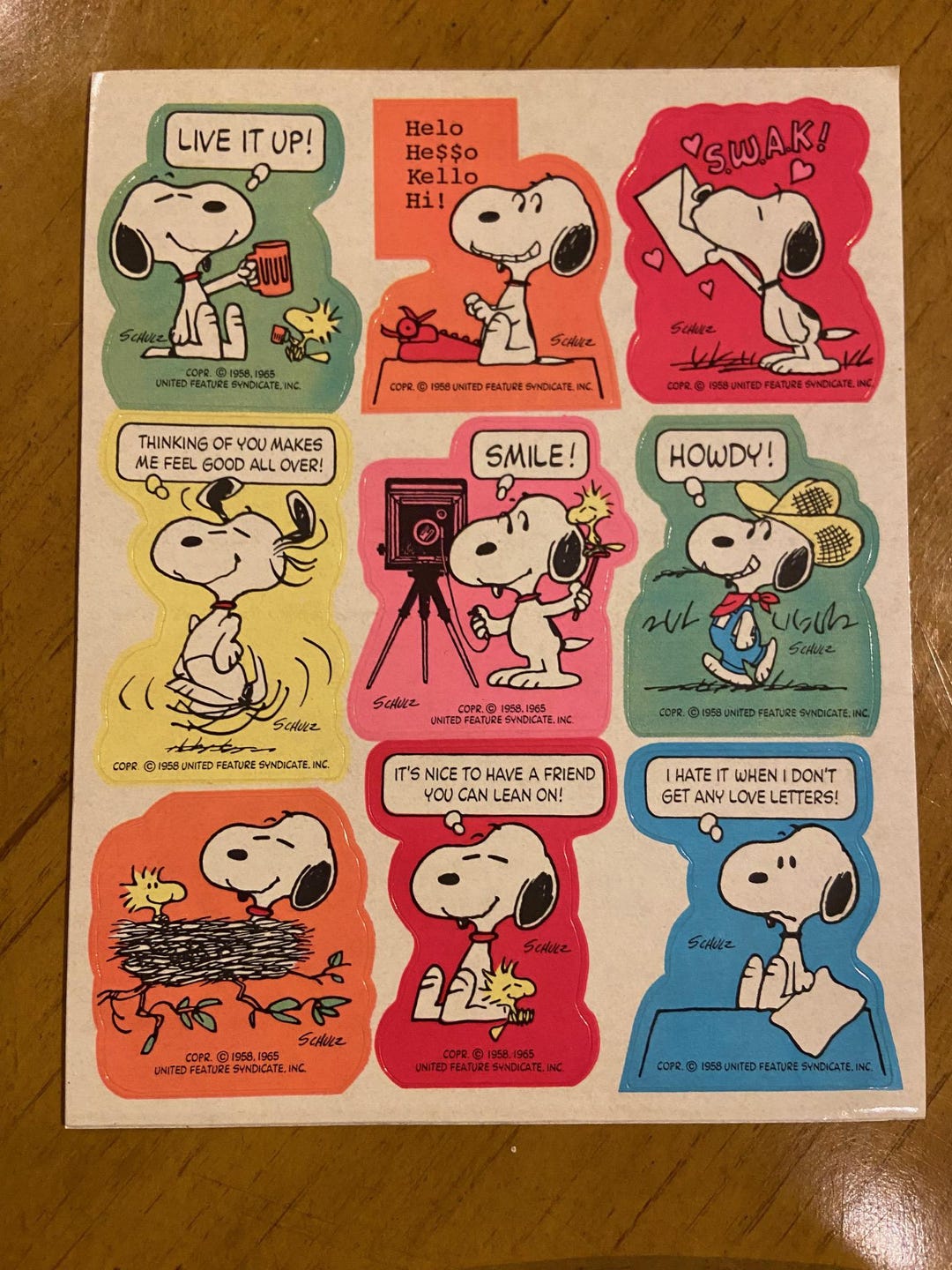Vintage Peanuts Charlie Brown Snoopy & Woodstock Pen Pal Stickers - Etsy