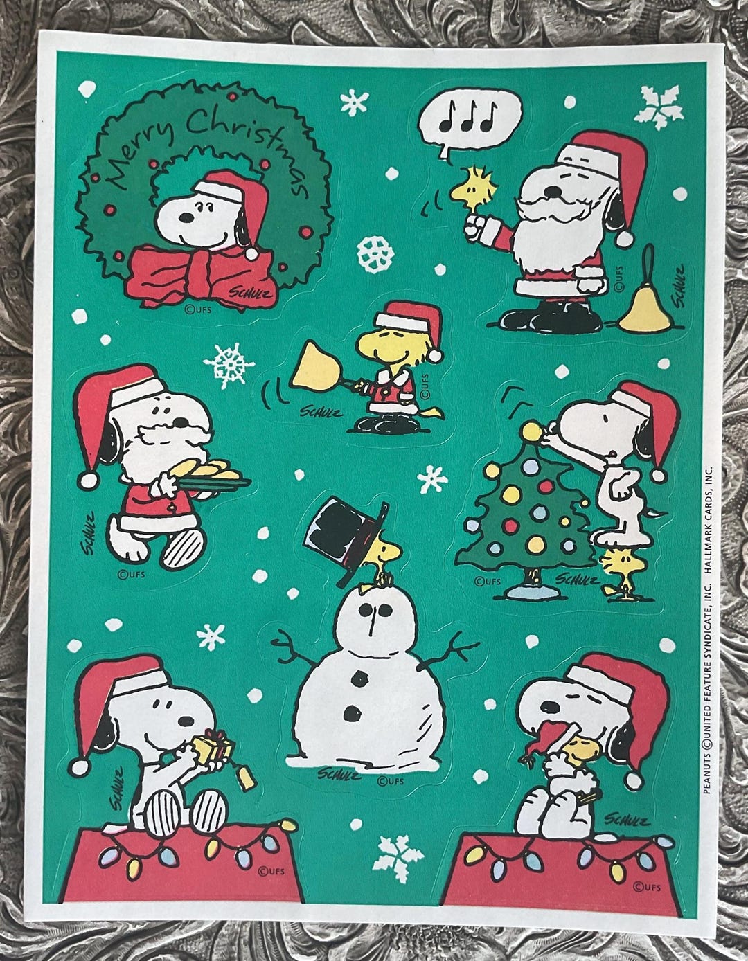 Vintage Snoopy Woodstock Peanuts Merry Christmas Stickers - Etsy