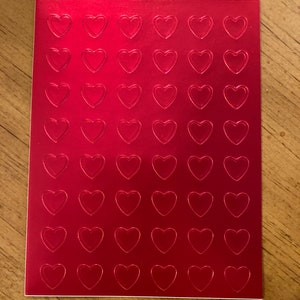 Vintage shiny metallic heart stickers