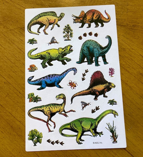 Vintage 90s Dinosaur Stickers 