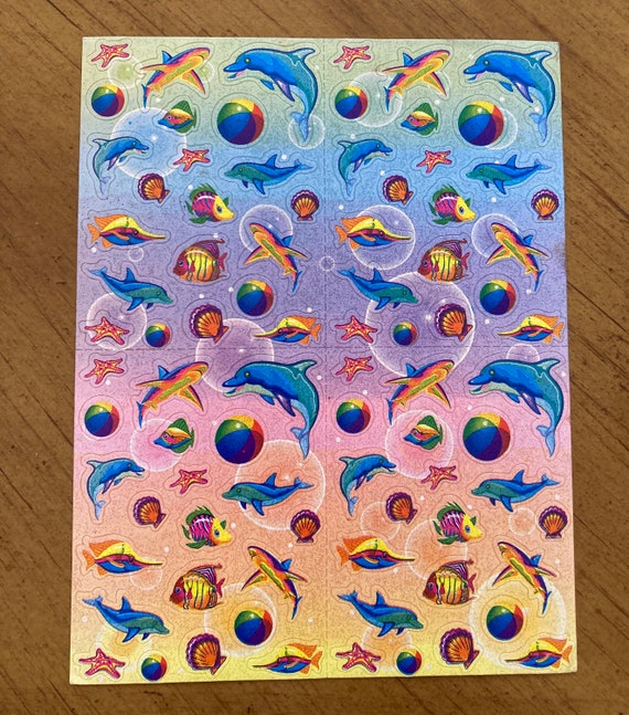 Vintage Lisa Frank Dolphins Sharks Fish Sticker Sheet - Etsy UK