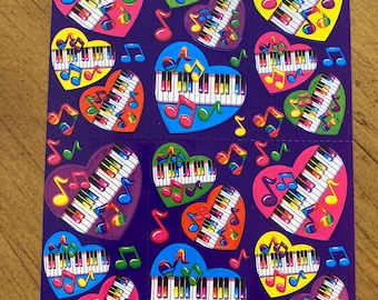Pegatinas vintage de piano Lisa Frank