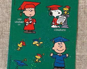 Cute Graduation Snoopy Sticker, Pink Grad Puppy Decal, Class of 2026 ...