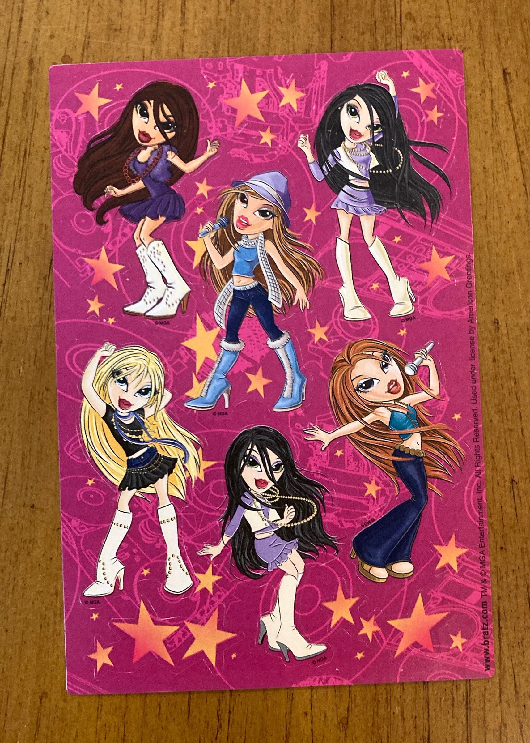 Vintage Bratz Summer Stickers NEW SEALED 2003 2-SHEETS 2 BEACH BAG TAGS 1  TOWEL