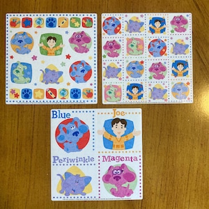 SET di 3 fogli di adesivi Vintage Blues Clues