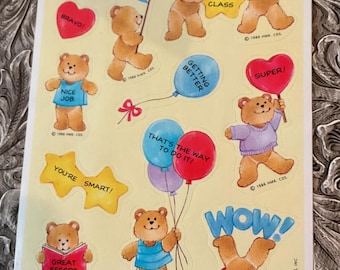 Vintage 80er Jahre Teddybär Aufkleber