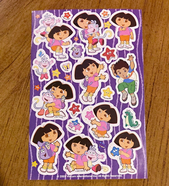 Vintage Dora the Explorer Sticker Sheet Etsy