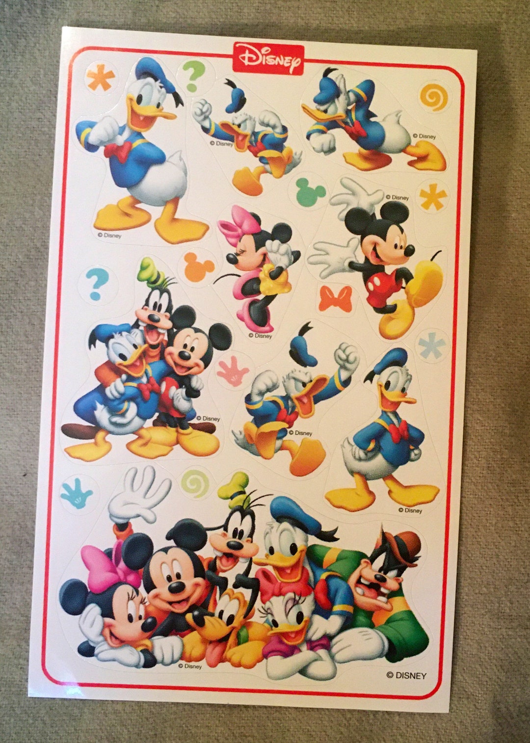 SET of 7 Sheets of Vintage Disney Stickers -  Sweden