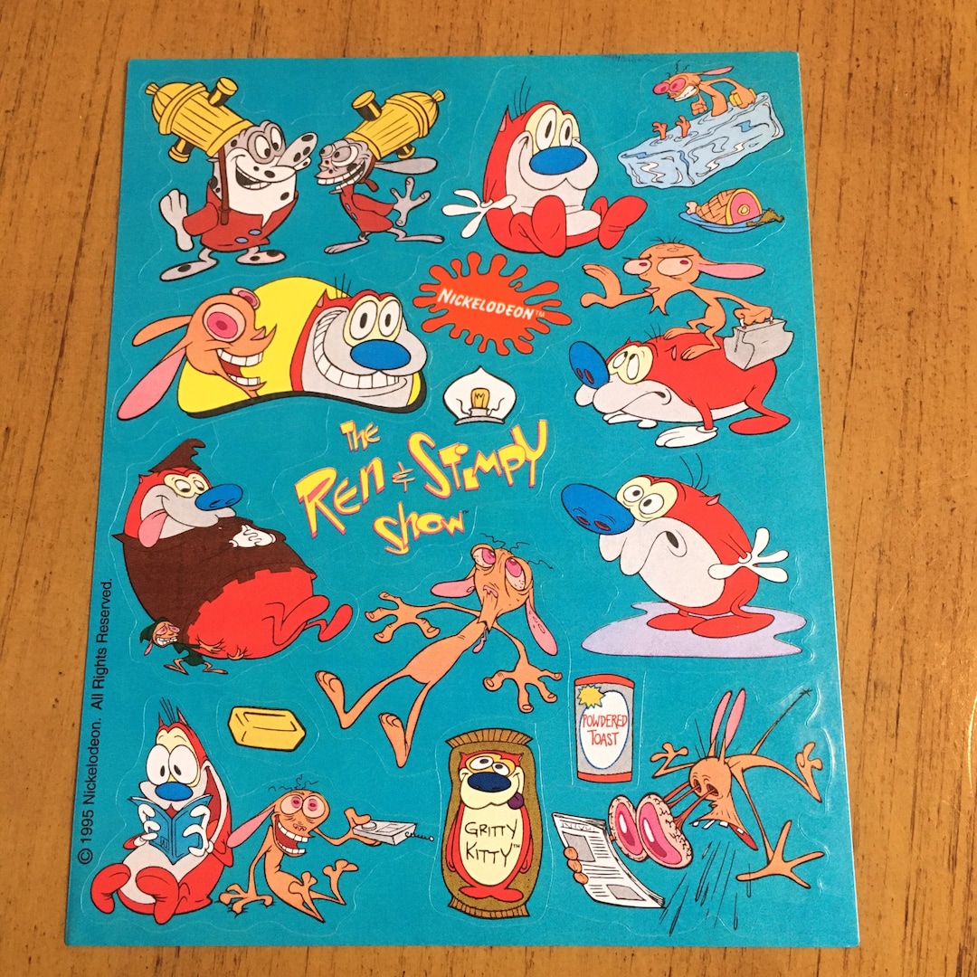 Vintage Ren & Stimpy Nickelodeon Stickers Etsy