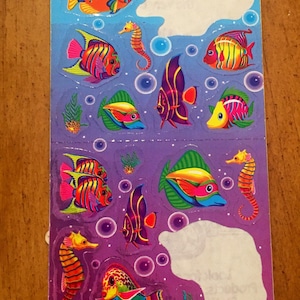 Vintage Lisa Frank Fish Sticker Sheet
