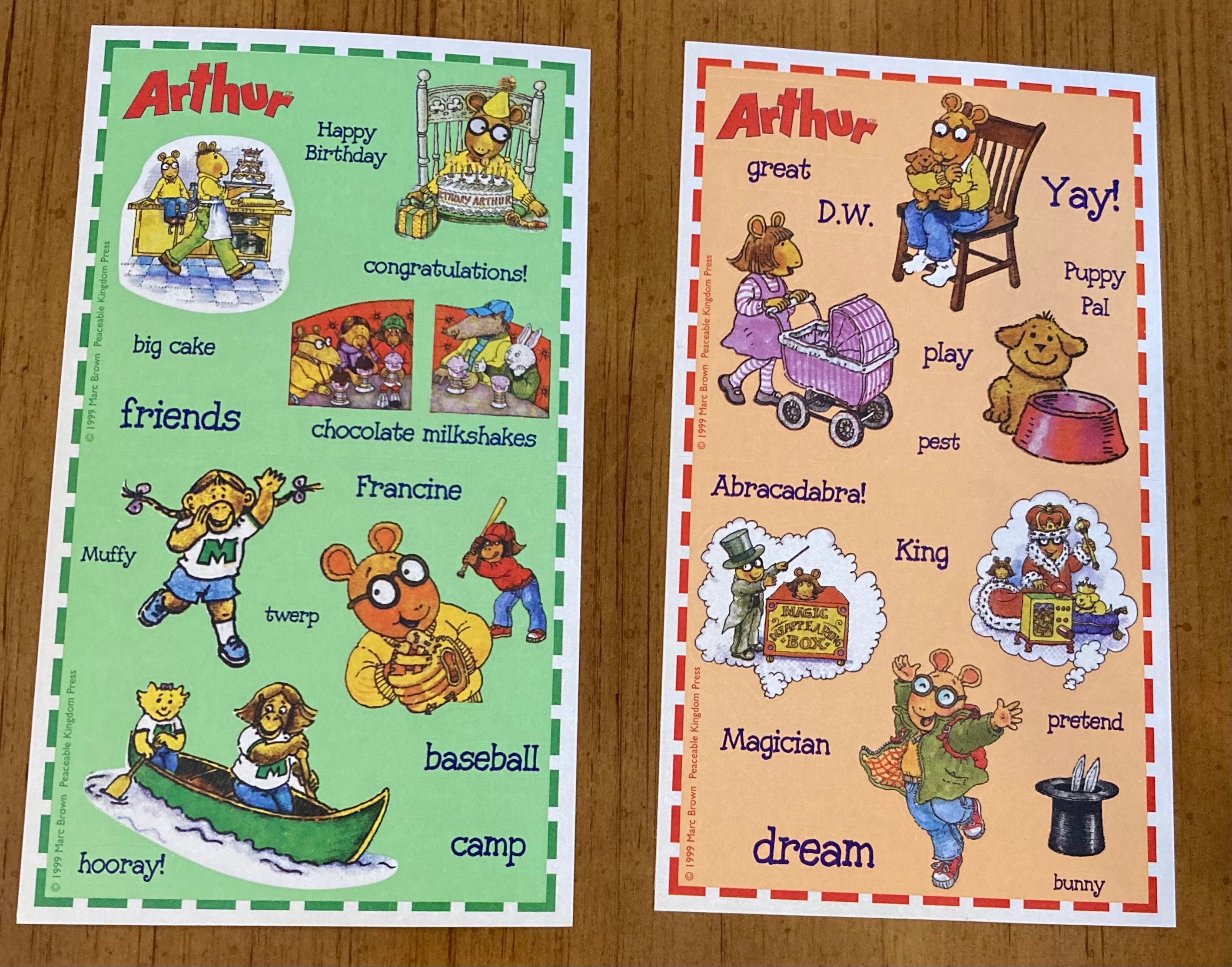 Vintage Arthur DW Francine Buster Childhood Nostalgia Stickers