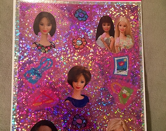 Vintage BARBIE holografisch versiegelter Stickerbogen