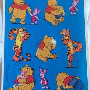 Vintage WINNIE THE POOH Sticker Sheet