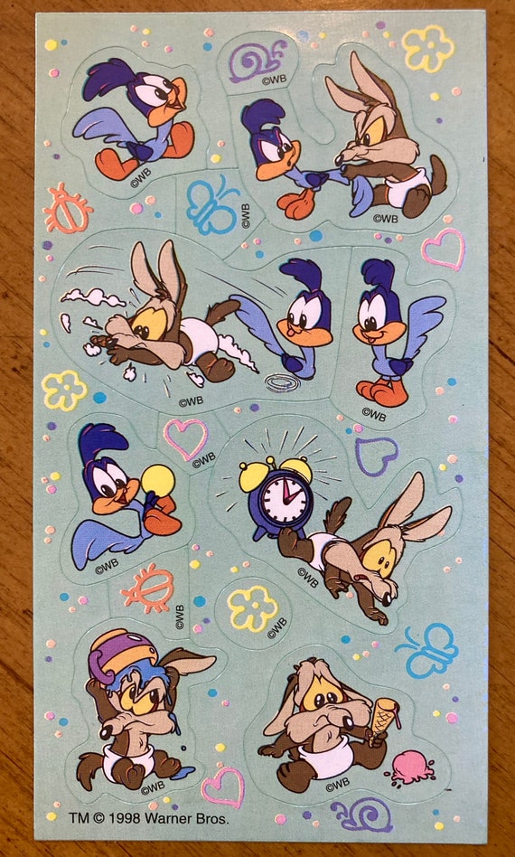 Spreadshirt Looney Tunes Wile E. Coyote „The End“ Aufkleber – 10x10 Cm, Weiß Glänzend, Vinyl