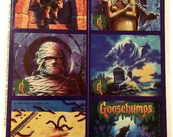 Vintage 1995 Sticker Gänsehaut: Gruselige Halloween Motive